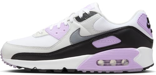 Nike Sneaker Damen Air Max 90, White/Cool Grey-Lilac-Photon Dust, DH8010-103, 36.5 EU (W 6 US)