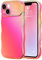 LCHULLE for iPhone 14 Case for Women Girls,Cute Rainbow Colorful Wave Frame Curly Shape Love Heart Pattern Gradient Cover,Shockproof Camera Protection Phone Case for iPhone 14,Hot Pink