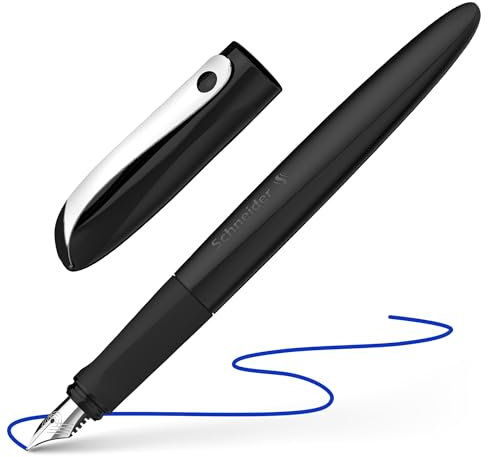 Schneider 162111 Wavy Füller (für Rechts- und Linkshänder, mit Anfängerfeder) schwarz