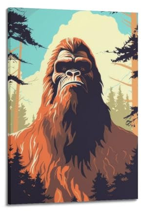 KIUYGPPJ Bigfoot Einfaches Vektor-Kunst-Poster, dekorative Malerei, Leinwand, Wandposter und Kunstdruck, moderne Familienschlafzimmer-Dekoration, Poster, 40 x 60 cm