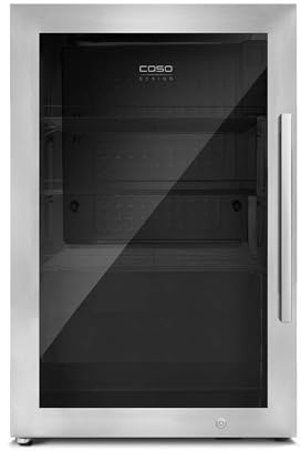 Caso BBQ Cooler S-L, Kühlschrank 63L, Türanschlag links, Temperatur -1-10°C, für Innen- und Außenbereich geeignet, IPX4/Spritzwasserschutz, Einbau geeignet, UV Sicherheistglas, abschließbar