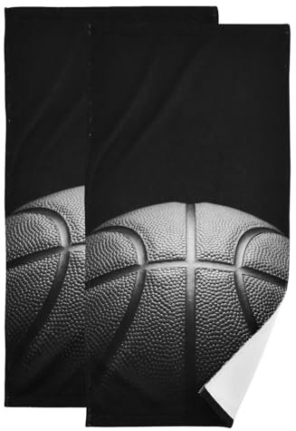 YOCIBIUT Basketball-Handtücher für Badezimmer, saugfähige Mikrofaser, Sport-Thema, Basketball, Geschenk, Küchentücher, 35,6 x 71,1 cm, dekorative Badetücher für Bad, Gesicht, Gäste, Haare, Dusche
