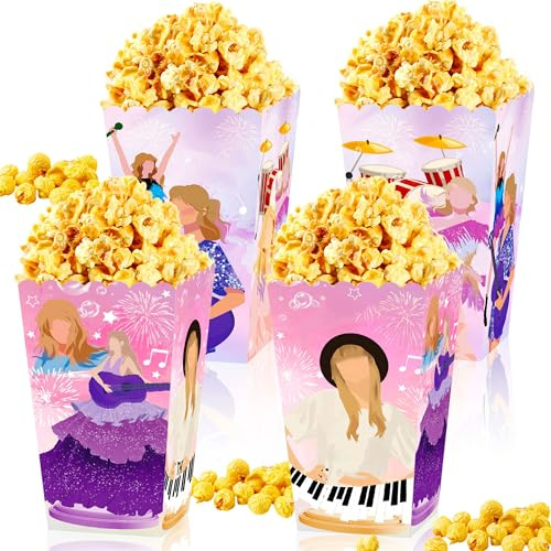 JeVenis Singer Theme Party Popcorn Boxes Goodies Treat Party Boxes