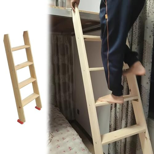 Scaletta per Letto a Castello Sostituzione Scaletta per Letto a Castello in Legno, Scaletta Universale per Camera da Letto dei Bambini, 3 Gradini/ 4 Gradini/ 5 Gradini Scaletta Laterale del
