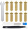 HIKUDIY 10PCS 0.4mm Messingdüsen für Anycubic Kobra 3 V2/Kobra 3/Kobra s1, Extruder Hotend Düsensatz mit Reinigungsnadel, Pinzette und Schraubenschlüssel