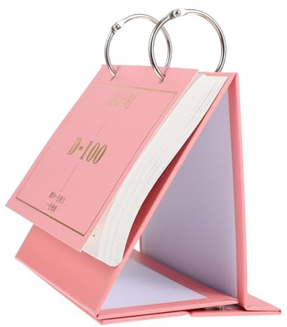 4 Stück 2023 100-tage-countdown Stehspulenkalender Tageszählung Babykalender Tage Zählender Klappkalender Für Den Schreibtisch Prüfungskalender D-tag Unten Rosa Papier Operitacx