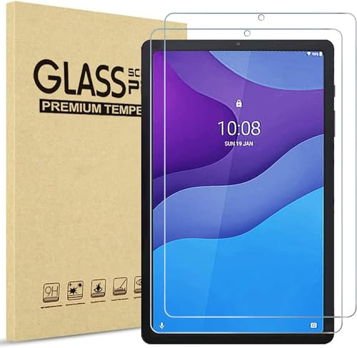 Diseñado para Lenovo Tab M10 HD (2ª generación) 10,1 pulgadas (modelo TB-X306F/TB-X306X) y Barnes & Noble Nook 10 HD Tablet Protector de pantalla de cristal templado 9H Anti Scratch HD (2pcs)