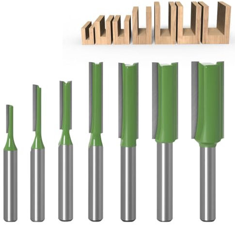 Fresas Para Madera Vástago,Fresas Para Ranurar Madera,Herramientas De Fresado Carburo,Juego De Fresas Para Ranurado,Carpintería Brocas De Cincel Ranuradas,7 Pieza,3MM,4MM,5MM,6MM,8MM,10MMM,12MM,Kiuiom