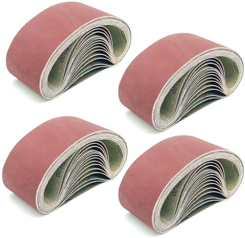 VIDSTW 20 Stück Schleifband 75 x 457 mm Bandschleifer Schleifbänder Nahtlose Schnittstelle 4 x Korn 80/120/150/240/400 Schleifband Schleifbänder 75x457 mm für Schleifen Feilen Schärfen Entrosten