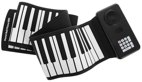 COOPHYA Silicone Hand Roll Piano Electronic Keyboard Built-in Speaker Battery-powered for Travel Beginners