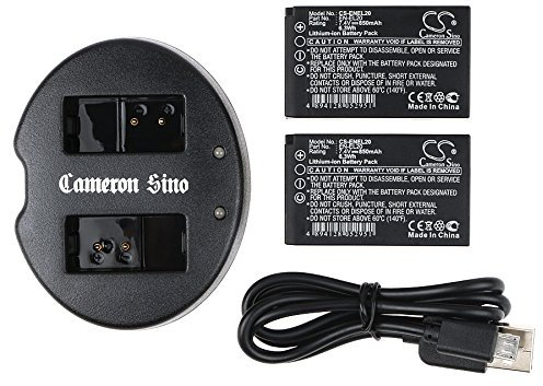 TollCor - Batterie de remplacement pour Nikon 1 AW1, 1 J1, 1 J2, 1 J3, 1 S1, Coolpix A, P/N : EN-EL20, MH-27
