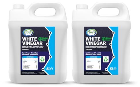 JOVS White Vinegar 2x 5L | 5% Acidity Food Grade | Perfect for Cleaning, Mould Remover, Pickling, Cooking & Baking | Strong Distilled Spirit Vinegar | Multi-Purpose.