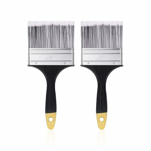 2Pack Shed & Fence Paint Brush Set Paint Brushes for Walls Garden Wood Work Ceiling Lime Wash Shed and Fence Rapid Painting Laminating Masonry Paintbrush 3 Inches 4 Inches (1 Pack)