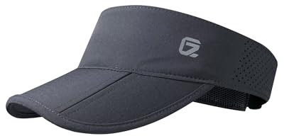 GADIEMKENSD UPF 50+ Foldable Visor Hats, Breathable, Unisex Design for Golf, Tennis, Running. Dark Gray
