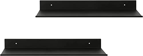 GPECTIFO Étagère rectangulaire de Salle de Bain Noire Miroir étagère Avant Espace Aluminium Mat étagère de Rangement de Salle de Bain 30/40 cm(16 inch)