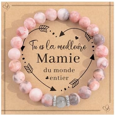 MANVEN Cadeau Maman Mamie Future Maman Original Anniversaire Fête des Meres | Noel Femme Bracelet Pierre Naturelle