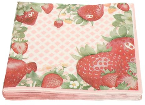 Party Papierservietten 20 Blatt aus Wood Pulp mit Erdbeermotiv