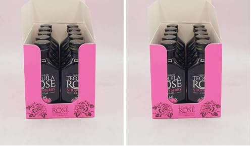 Tequila Rose, Strawberry Cream Liqueur, Mini Tequila 5clx10, 15% ABV, Made with Real Dairy Cream, Best Served Chilled, Ideal for Cocktails, for Girls’ Nights,Gift Idea (Pack of 2)