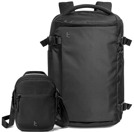 tomtoc Travel Backpack 40L with a Travel Crossbody Bag RFID Blocking