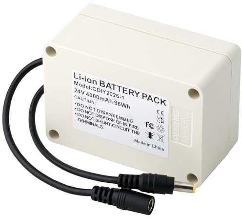 Batterie au lithium 24 V 4 Ah avec tête CC et boîtier étanche, petit appareil à moteur rechargeable, lampe de route, bricolage, batterie mobile d'extérieur
