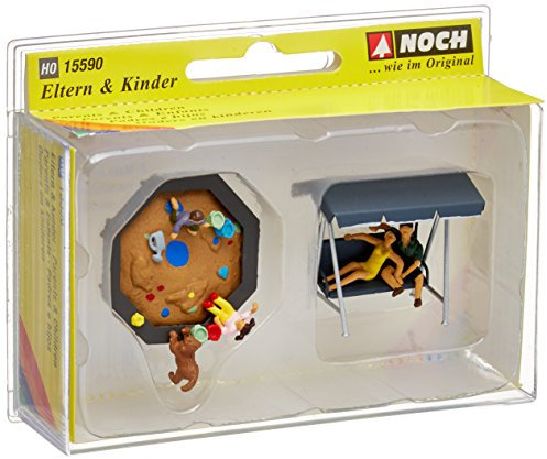 NOCH Eltern & Kinder, Figuren-Set H0 Maßstab 1:87 für Modellbau-Szenen, Ausschmückung von DIY-Projekten