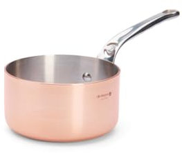 de Buyer - Stielkasserolle PRIMA MATERA aus 90% Kupfer und 10% Edelstahl - 14 cm - 6206.14, Kupferbraun