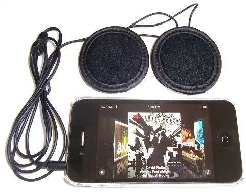 KOKKIA Sports Helmet Earphones : Sports/motorcycle helmet earphones (stereo). For audio/music/smartphone/etc devices with 3.5mm audio jack.