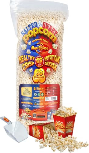 Salted & Sweet Popcorn Bulk Bundle Sharing Pack - 2.7kg Popcorn Bulk Pack + 60 Cartons + 1 Scoop