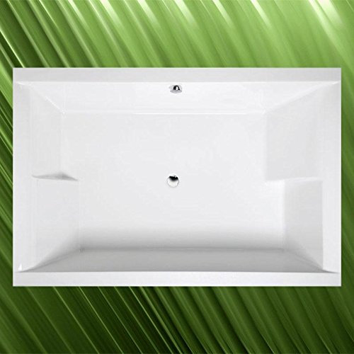 Duo Vasca Dupla 180 x 120 cm, acrilico in bianco con vasca piedi e wandankern