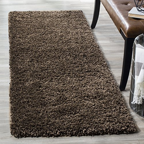 SAFAVIEH California Shag Collection Runner Rug - 2'3 x 7', Mushroom, Non-Shedding & Easy to Clean, Ultra Plush Thick Pile, Ideal for Hallway, Foyer, Entryway, Bedroom (SG151-8181)