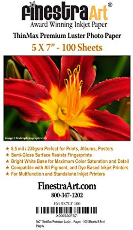 5 x 7 Premium Glanz Inkjet Fotopapier – 100 Blatt 8,5 Mil