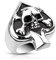 Autiga Pik Ass Totenkopf Ring Herren Damen Edelstahl Biker Gothic Skat Silber 54 - Ø 17,32 mm