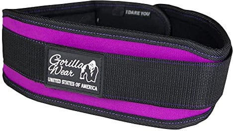 Gorilla Wear Womens 4 Inch Lifting Belt - schwarz/lila - Bodybuilding und Fitness Gürtel für Damen, M