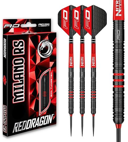 RED DRAGON Milano RS 24g Tungsten Darts Set mit Flights und Schäfte