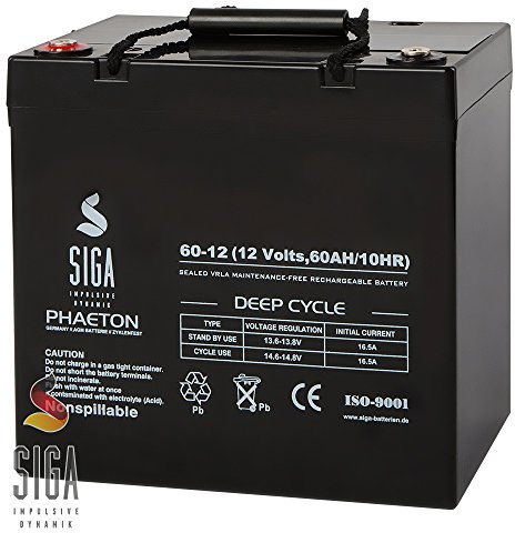 Blei Akku 60Ah 12V AGM Gel Batterie Solar Golf Caddy Trolley Boot Rollstuhl Camping 55Ah