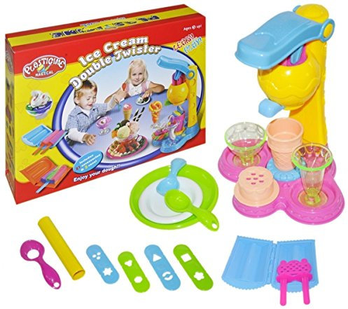 Premium Hochwertige Eiscrememaschine für Kinder XXXL (26 Teile) 5 Farben Knete - Eismaschine Ice Cream Knete Bastelspiel
