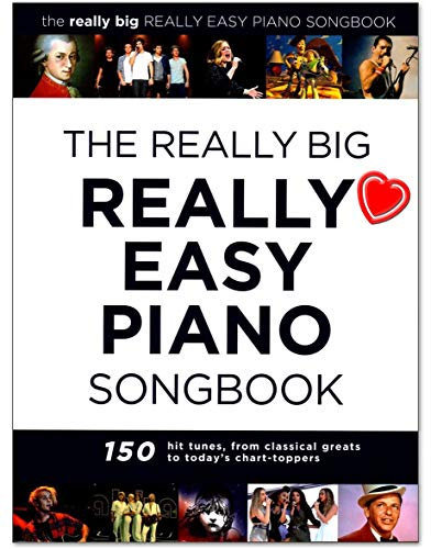 The Really Big Really Easy Piano Songbook - 150 hit tunes for really easy piano (with lyrics and chords) - Klavierpartitur mit bunter herzförmiger Notenklammer