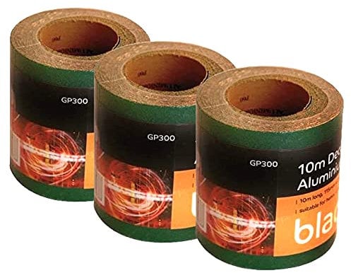 Garden Mile® 3 Rolls Of Heavy Duty Mixed Grit 115mm x 10m Aluminium Oxide Emery Paper Sandpaper Fine 120g Medium 80g Coarse 60g D.I.Y Painters Finishing Sand paper