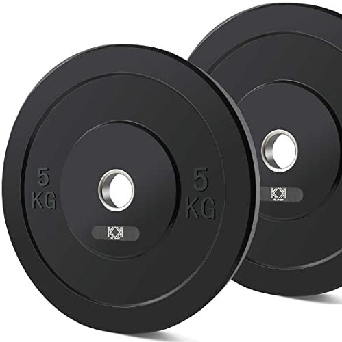 KK Rubber Weight Plate Set - 2 Inch Bumper Weight Plates – Durable Barbell Weights Set - Dumbbell Plates For Training & Weightlifting – Weight Disc Pair Olympic Weight Plates For Home Gym – 2 X 5kg