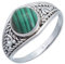 mantraroma Ring 925 Silber Damen Malachit Edelstein grün ausgefallen verspielt