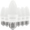 SINCELIGHT E27 LED Candle Light Bulb, B35 Shape with Milky Diffuser, 5 Watt, Warm White 2700K & RA≈92 High Color Rending, 450 Lumens≈50W Equivalent, Non-Dimmable, ES Edison Screw, Pack of 6