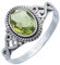 mantraroma Damen Ring Silber mit Stein Peridot Edelstein grün ausgefallen verspielt