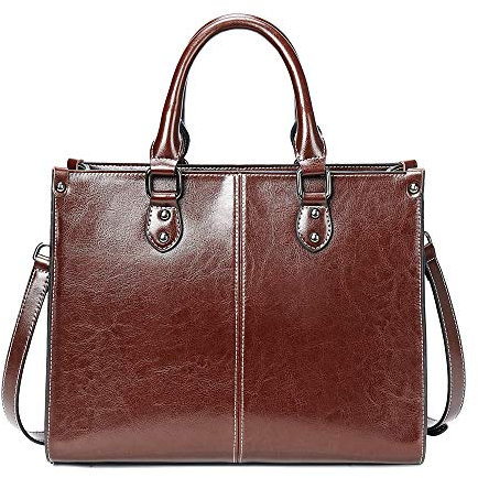 Coolives Damen Handtasche Henkeltasche Umhängetasche Schultertasche Kleine Shopper Tasche aus Leder Kaffee braun EINWEG