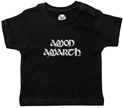 Metal Kids Amon Amarth (Logo) - Baby T-Shirt, schwarz, Größe 80/86 (12-24 Monate), offizielles Band-Merch