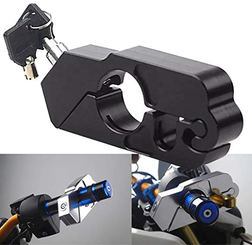 MJZYP Motorrad-Bremsschloss für Motorrad, Aluminium Alloy Motorradlenkerschloss, Motorrad, Diebstahlschutz, Bremsen-Ebenenschloss für Fahrrad, Roller, Moped, ATV