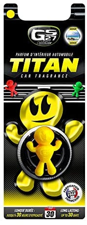 GS27 - Désodorisant Voiture à Clipser Titan 3D - Parfum Voiture 100 % Français - Monoï