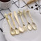 MOUMOUTEN Kaffeelöffel,6Pcs Esslöffel, Vintage geschnitzte Metall Esslöffel Gabel, Royal Style Mini Kaffee Küche Dessert Obst Löffel Teelöffel EIS Löffel(Gold)