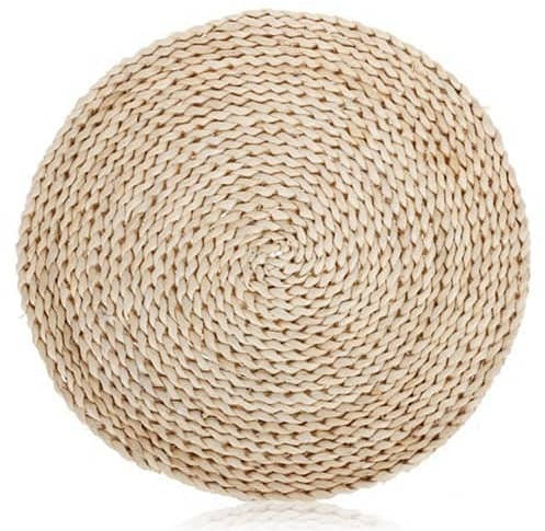 CABLEPELADO - Mantel individual redondo mimbre trenzado - Salvamantel - Bajoplato - mimbre - sostenible - protector mesa - 38 cm