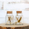 Comforder Flores secas en vaso con corcho, juego de 2 unidades, decoración de flores secas en cristal ancho para decoración mesa (pequeño/natural)