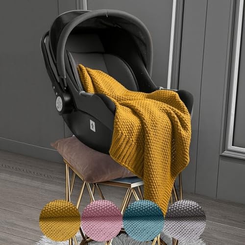 wometo Babydecke Strickdecke oekoTex Wolle-Look - gelb 70x100 für Jungen und Mädchen